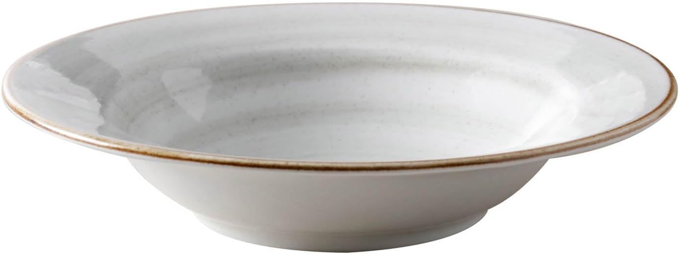 Cuenco borde 9.75pulg gris artesanal