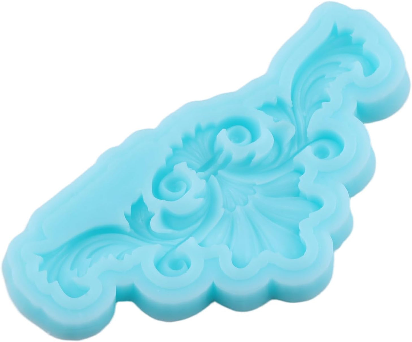 Moldes barrocos de silicón para decoración de torta con arcilla de polímero