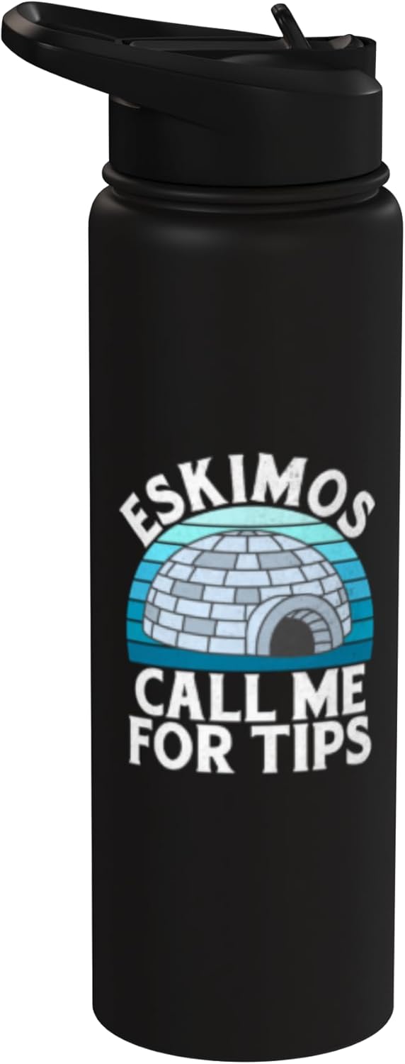 Bottella de agua acero inoxidable aislada Eskimos