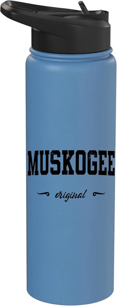 Botella agua acero inox aislada Muskogee Oklahoma