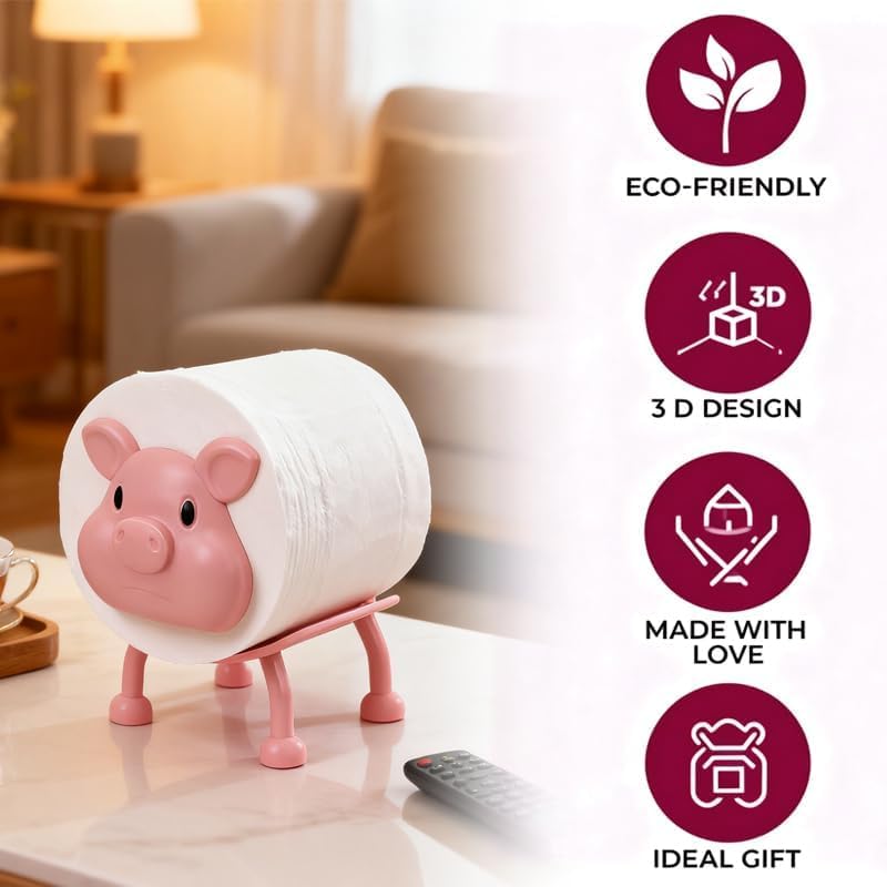 Soportes papel higiénico cerdo rosa diseño moderno