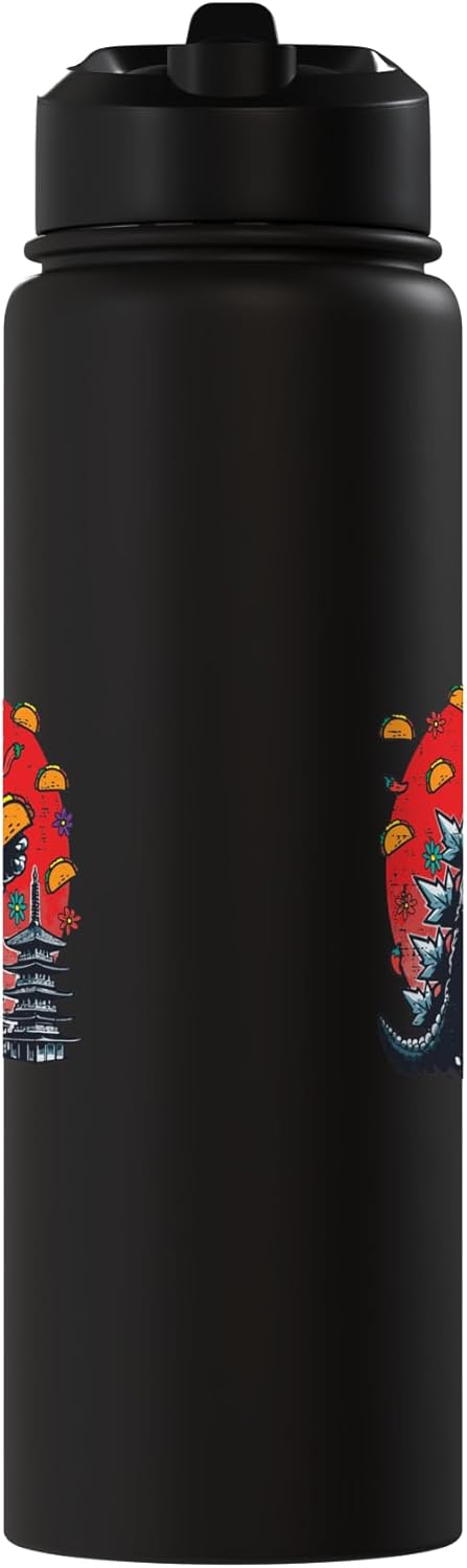 Botella agua acero inox aislada fiesta kaiju cinco de mayo