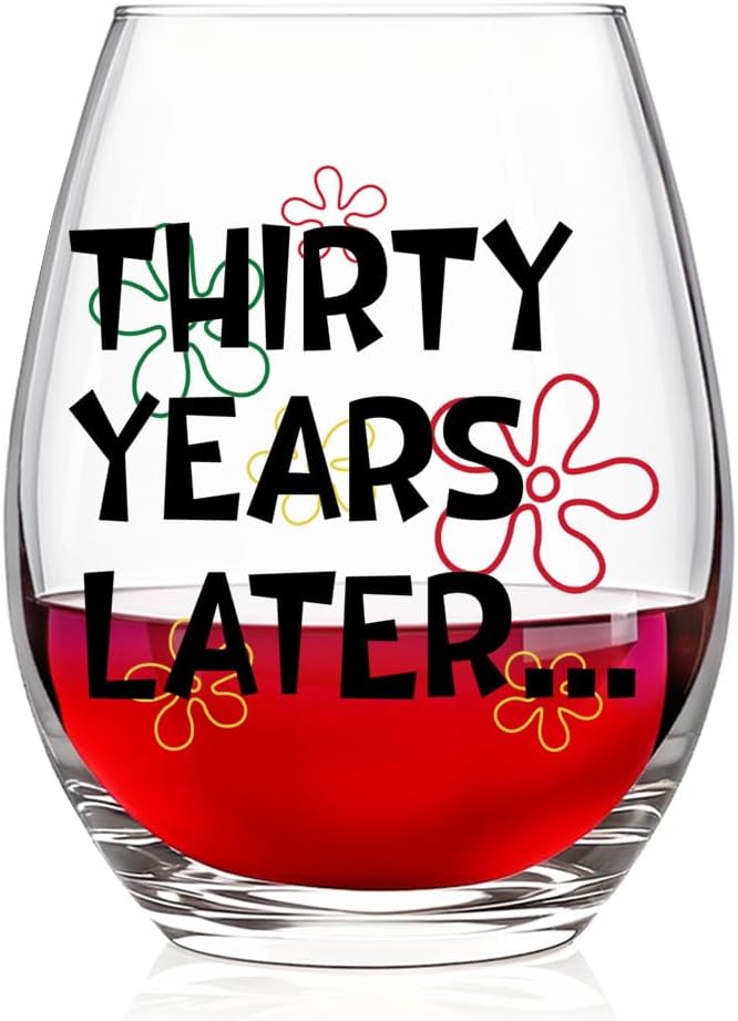 Copa de vino sin tallo regalo divertido para 30 cumpleaños
