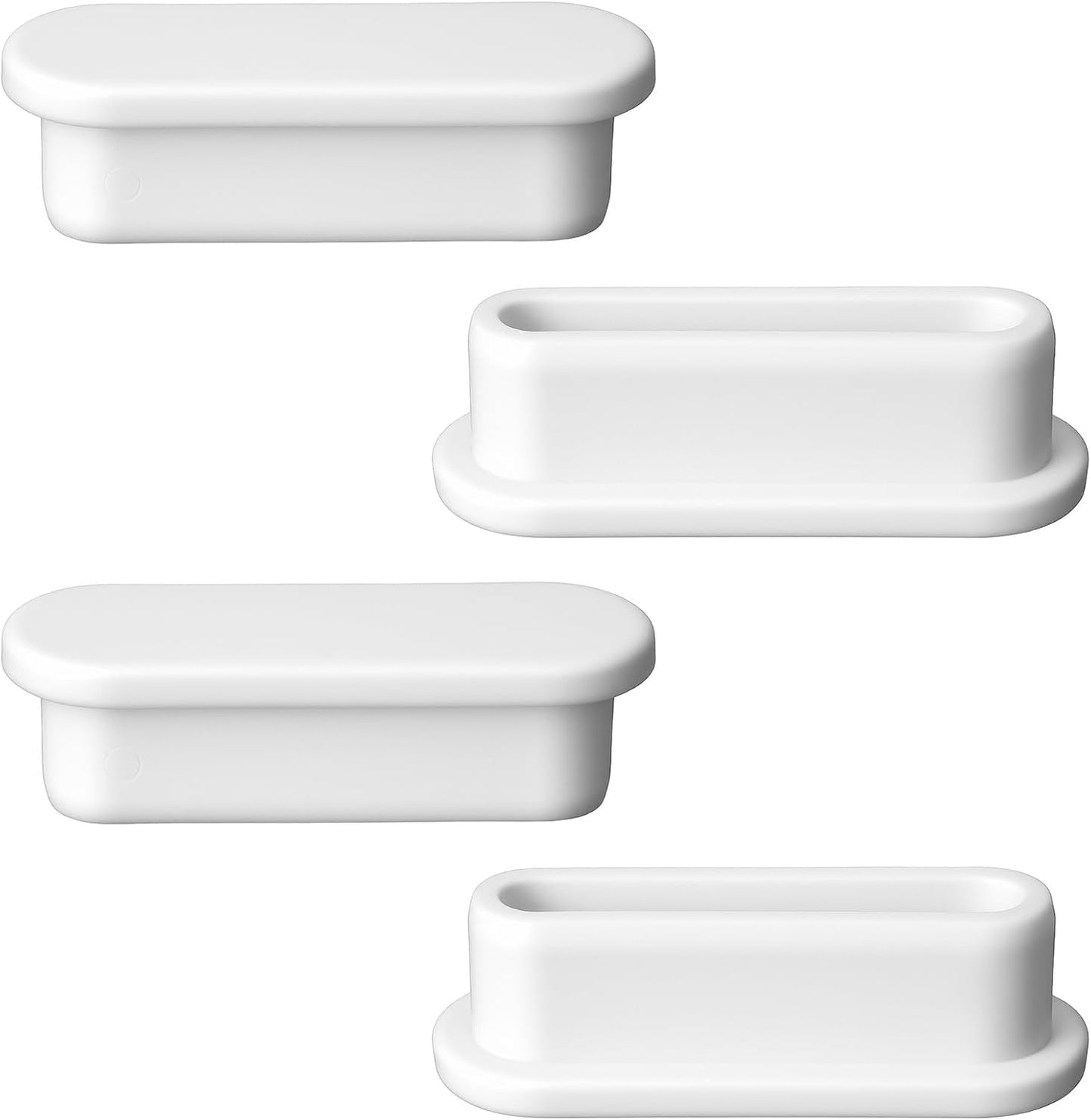 4 fundas goma drenaje fregadero ovaladas blancas reutilizables