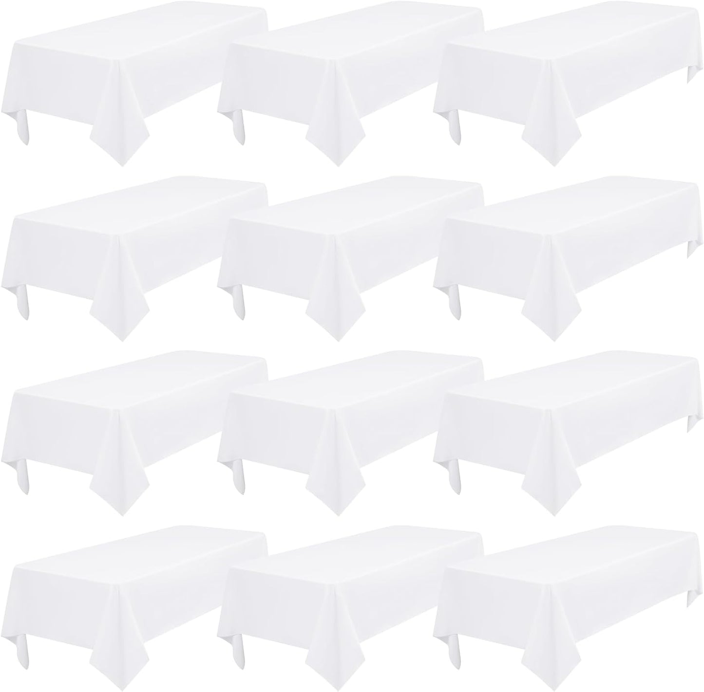 20 Manteles Poliéster Blanco 60x102pulg Mesas 6ft Resistente