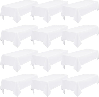 20 Manteles Poliéster Blanco 60x102pulg Mesas 6ft Resistente