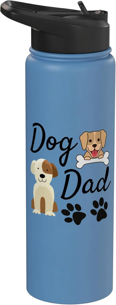Botella de agua acero inoxidable con slogan para papá amante de los perros