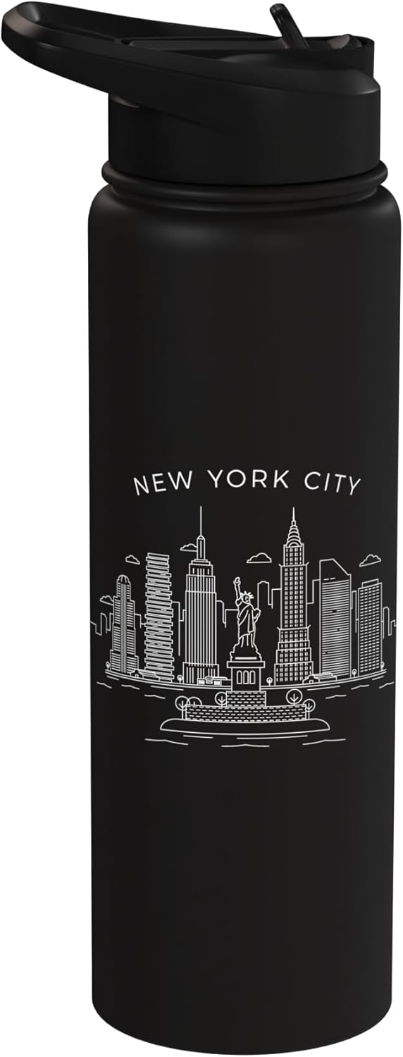 Botella de agua aislada de acero inoxidable New York City