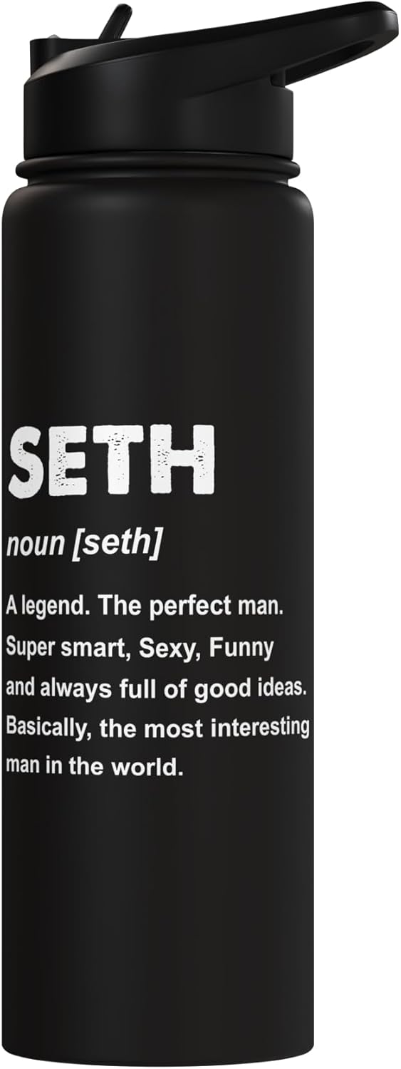 Botella de agua acero inoxidable aislada Seth Name