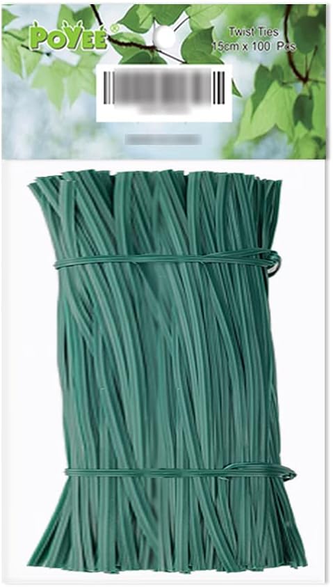 6 Cable bridas plástico jardín 5.9pulg 100 piezas verde