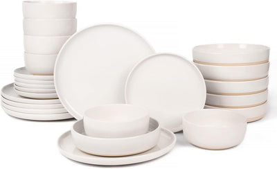 Set 24 Pzas Vajilla Cerámica Base Sin Esmaltar Blanco
