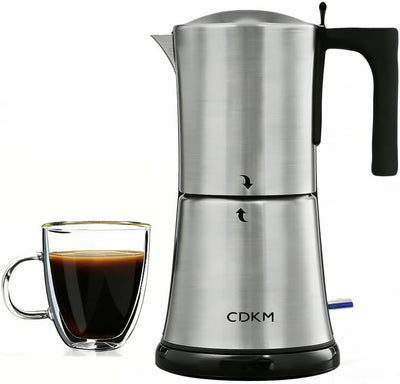 Cafetera Moka Automática Acero Inox 3-6 Tazas 11.8oz
