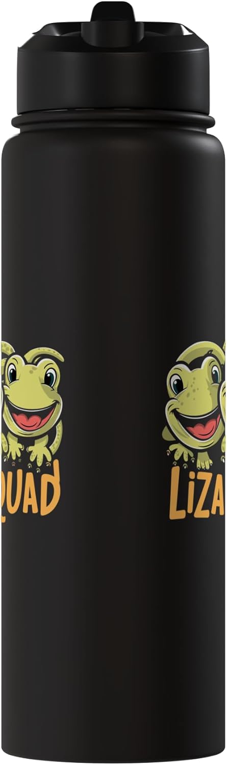 Botella de agua acero inoxidable con diseño de lagarto