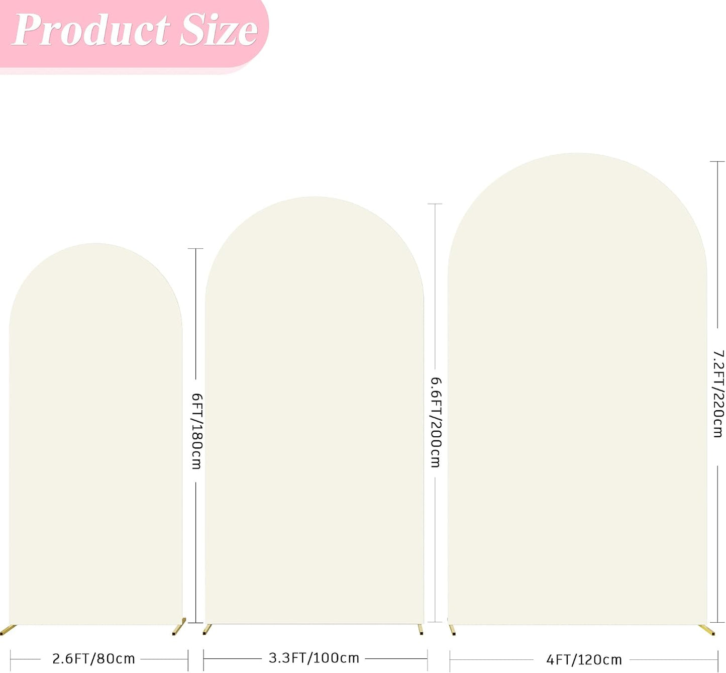 3 Pzas Fundas Spandex Arco Boda 7.2x6.6x6ft Soporte Chiara