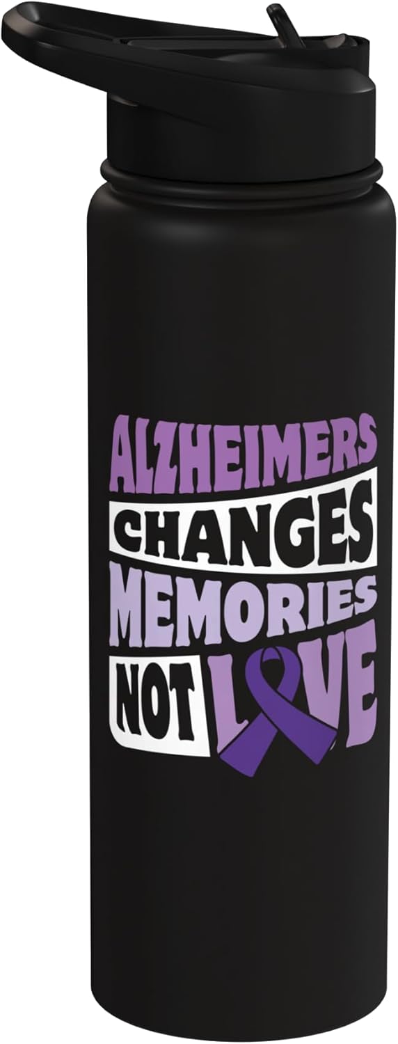 Botella agua acero inox aislada para mujer con Alzheimer