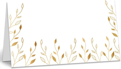 Tarjetas de lugar doradas para mesas de boda y fiestas