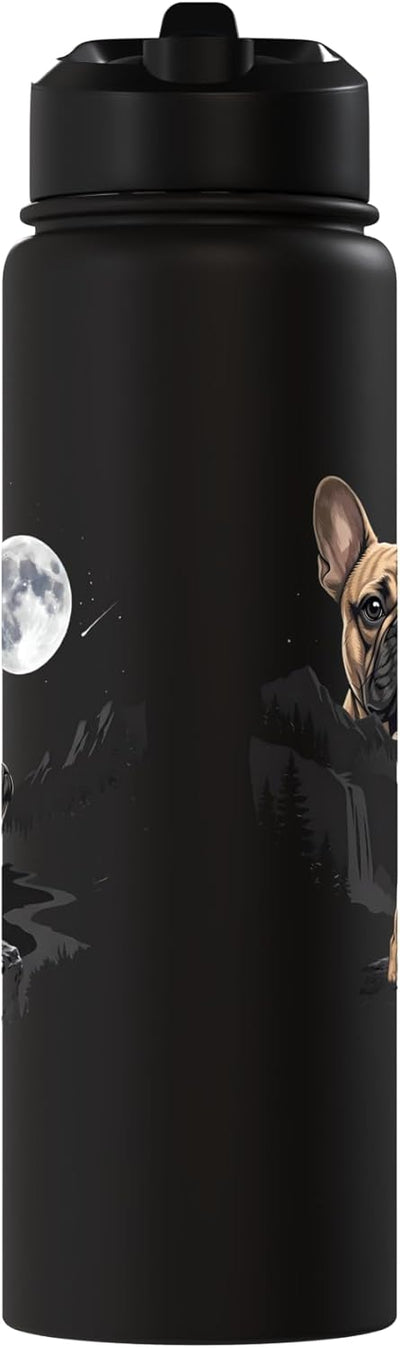 Botella de agua acero inoxidable sin BPA para amante del perro Frenchie