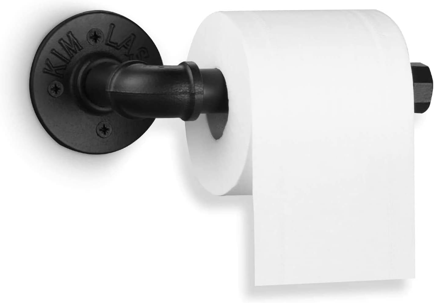 Soporte papel higiénico hierro negro mate estilo vintage