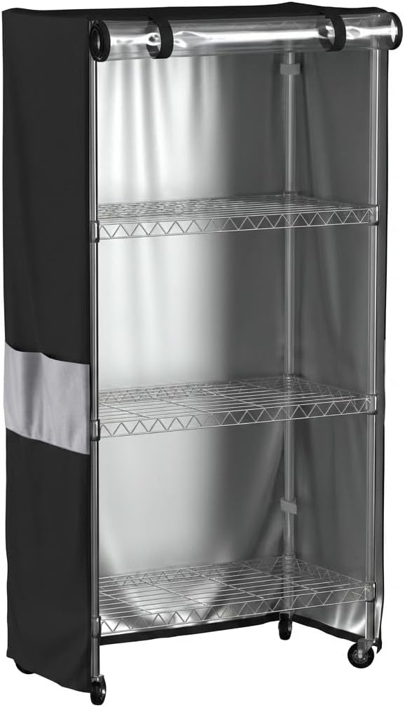 Cubierta estante 48x18x72 pulg impermeable con ventana PVC