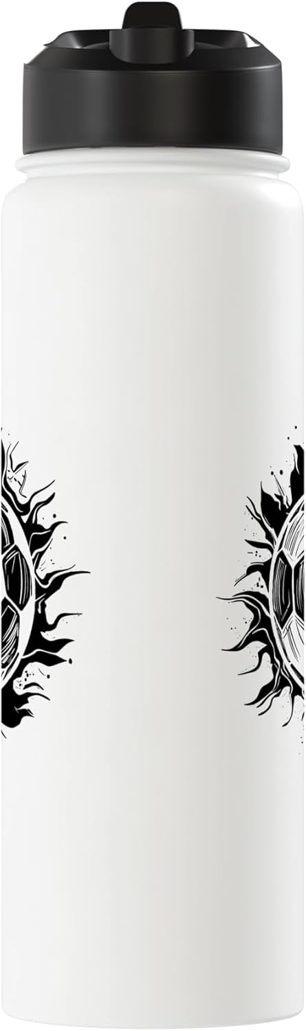 Botella de agua aislada de acero inoxidable Soccer Ball Sketch