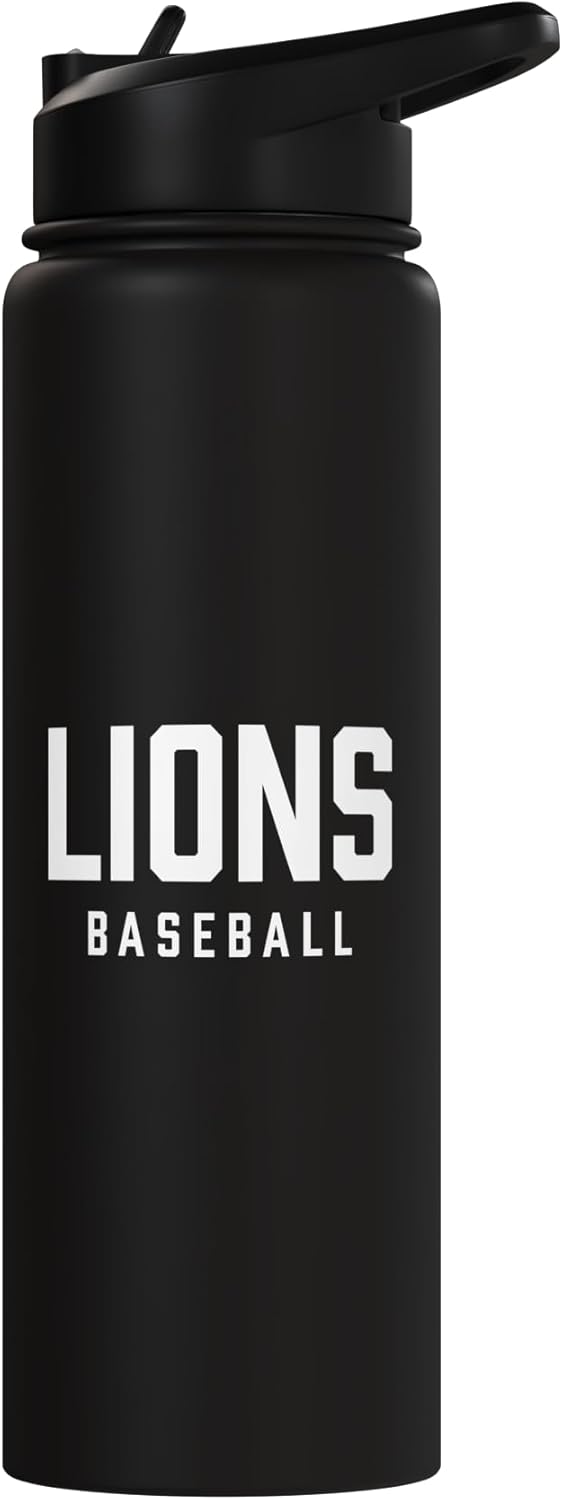 Botella agua acero inox aislada diseño béisbol