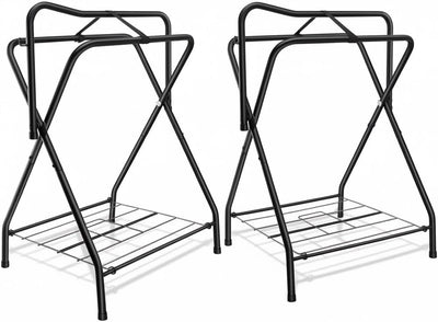 2 Soportes plegables sillín caballo almacenamiento inglés