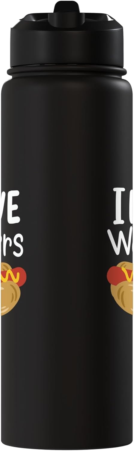 Botella de agua acero inoxidable aislada para amantes del fast food