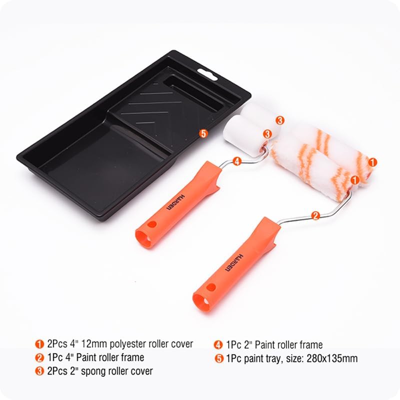 Kit 7 Pzas Rodillos Mini 4x2 Pulg Cubiertas Poliéster Esponja