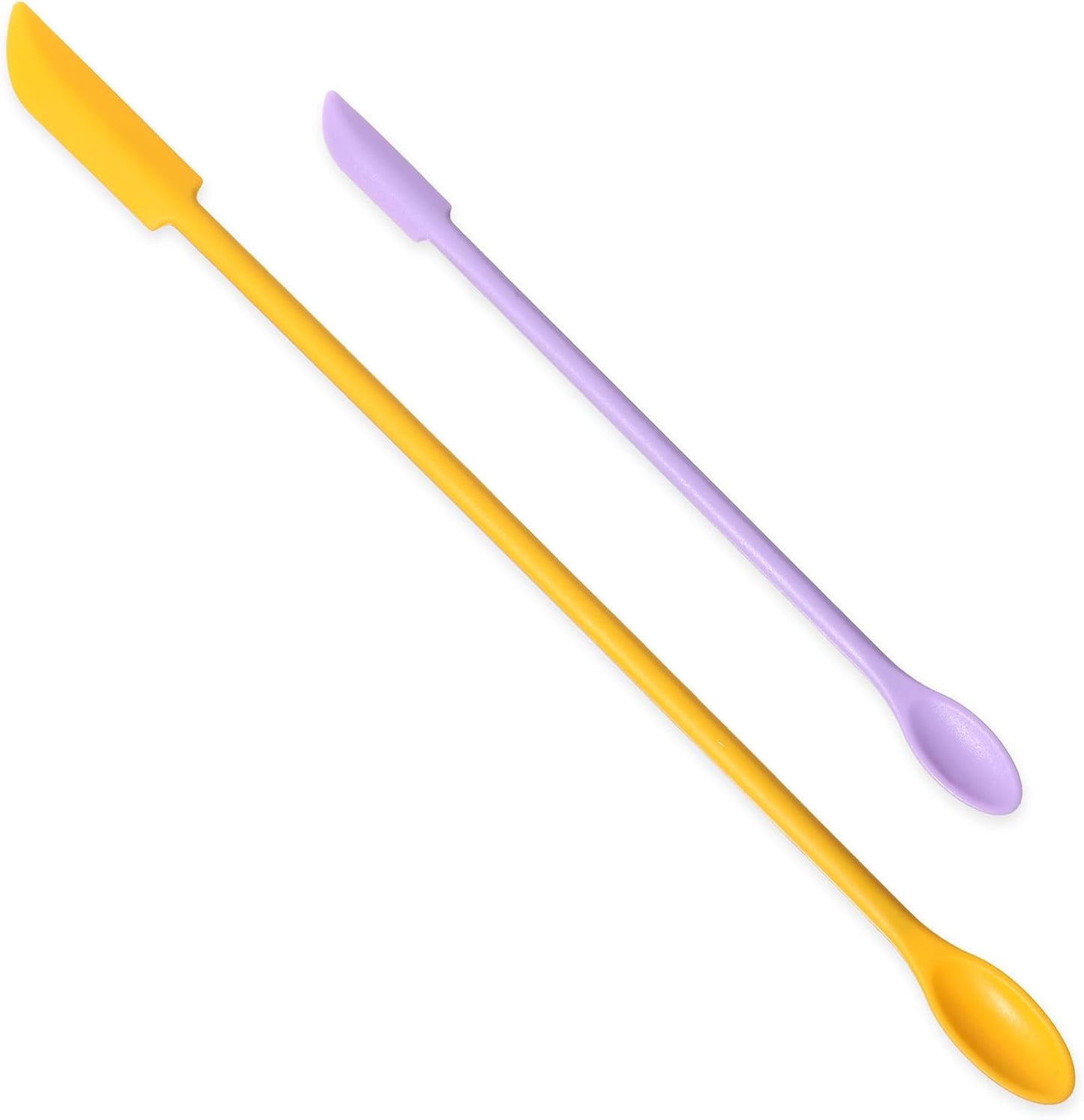 Juego de 2 espátulas pequeñas de silicona reutilizables para maquillaje