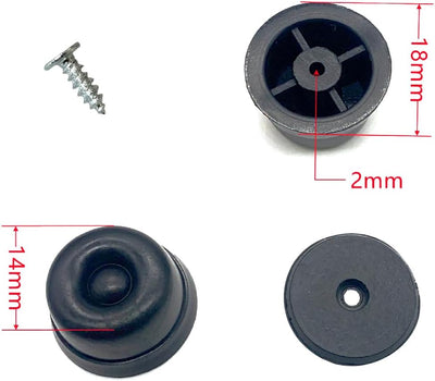 8 Pzas Soportes Antideslizantes Negro para Maleta 0.71pulg