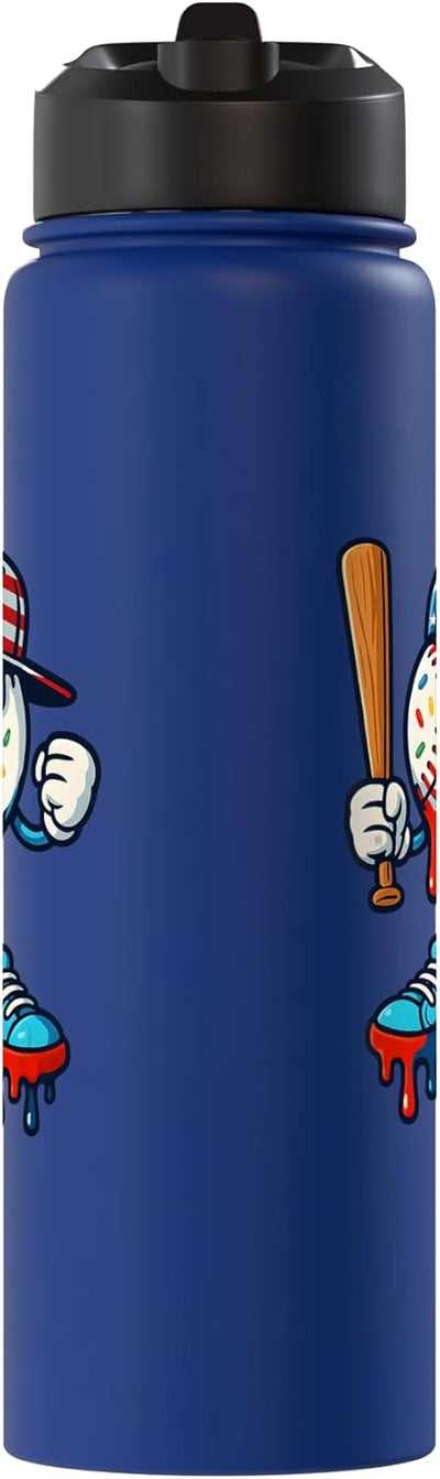 Bote de agua acero inoxidable aislado para niños Drip Baseball