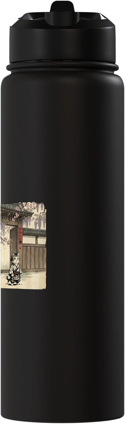 Bolso de agua acero inoxidable arte samurái estilo vintage japonés