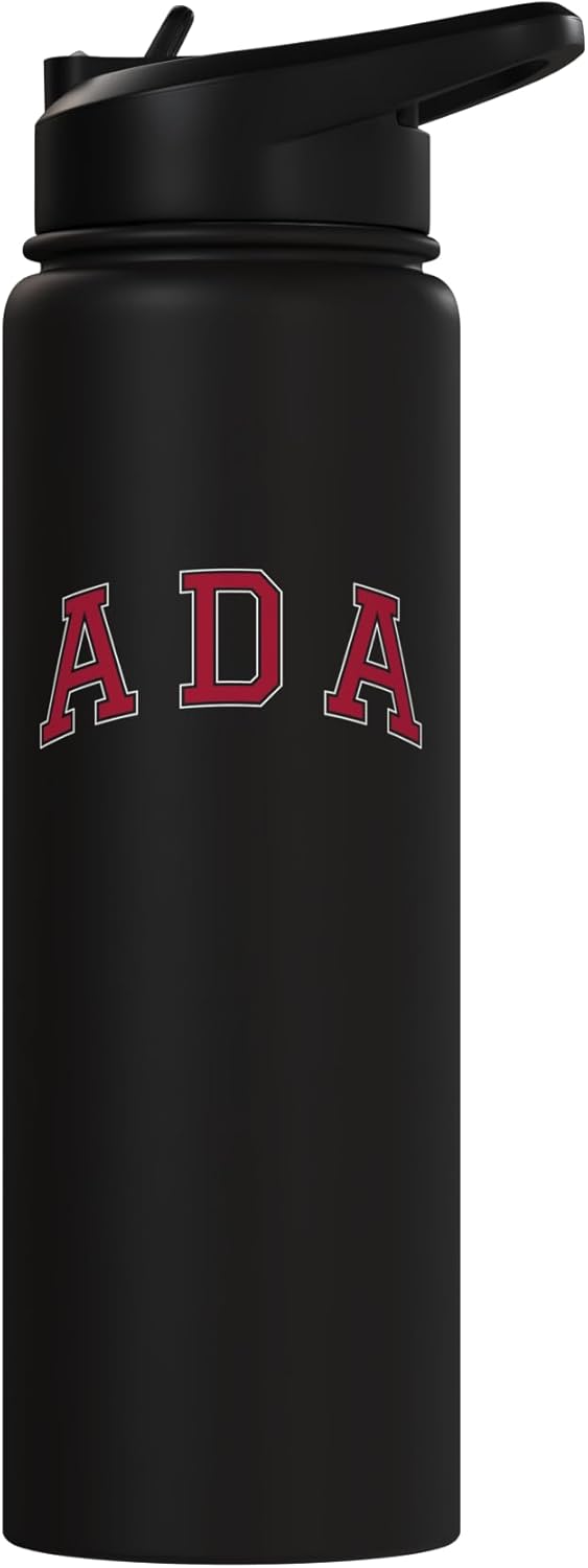 Botella de agua acero inoxidable estilo universidad Oklahoma roja sin BPA