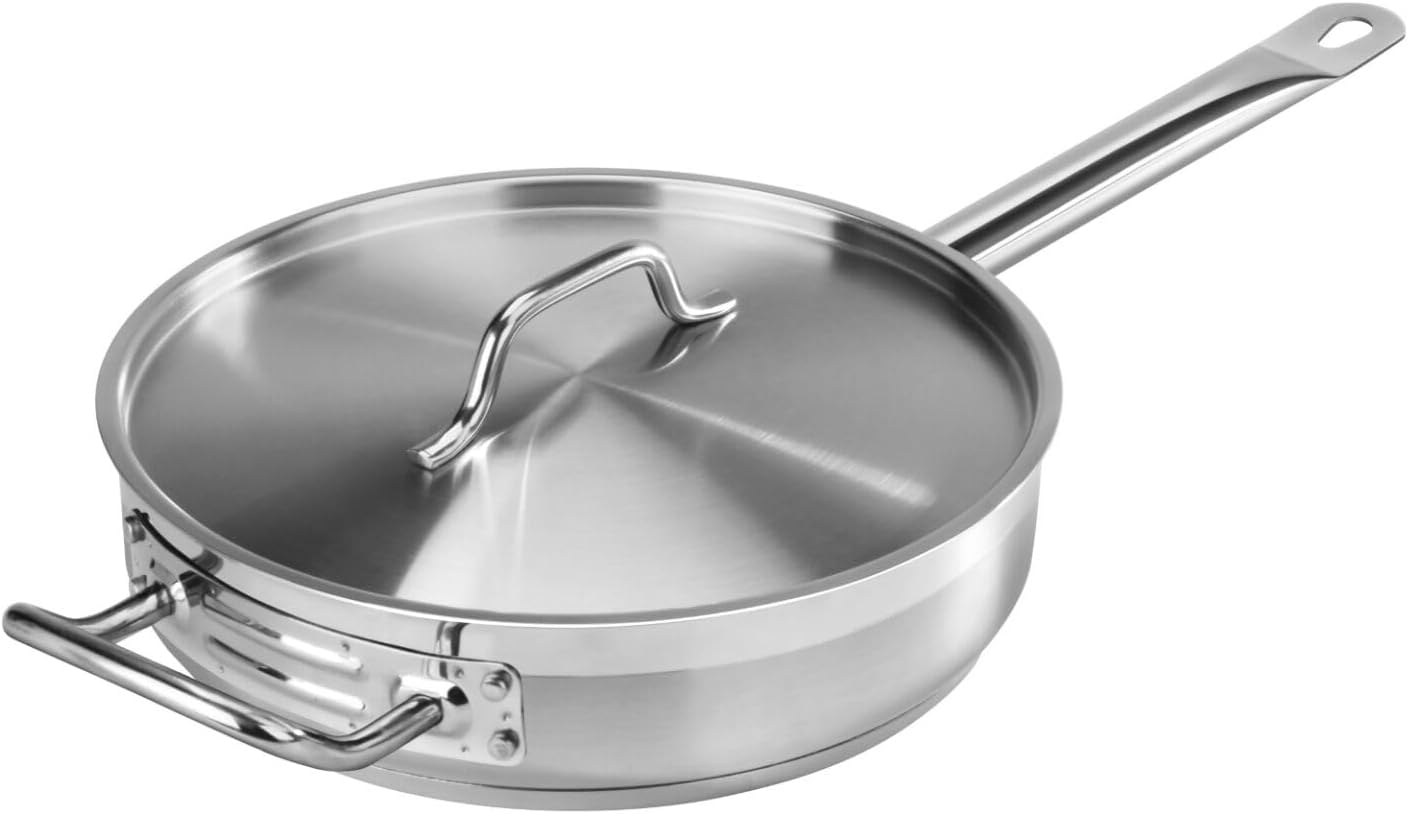 Sartén Acero Inox 18/8 3qt Con Tapa 2.8pulg