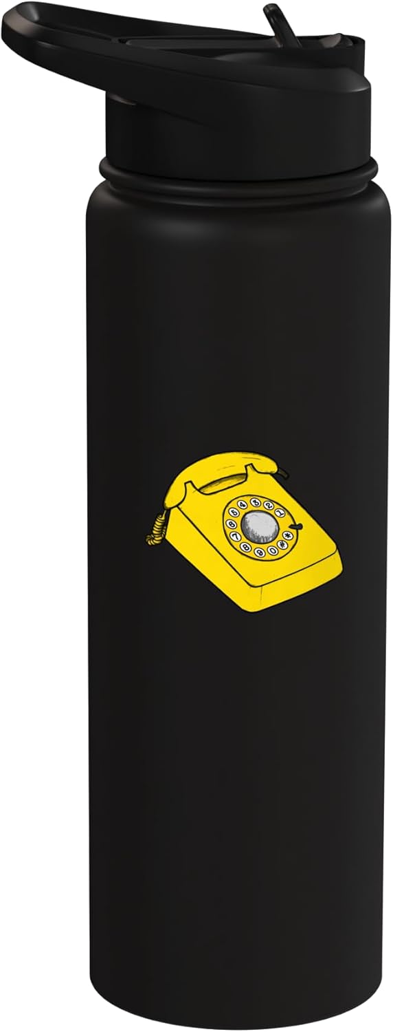 Botella agua acero inox aislada con dibujo banana