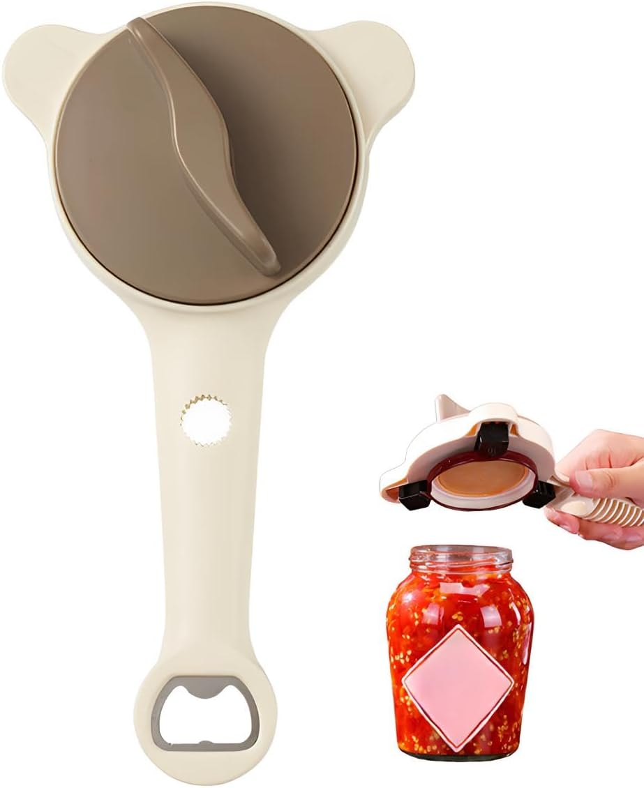 Abrebotellas retráctil 4 en 1 acero inoxidable ajustable para tarros 1-3.5 pulgadas