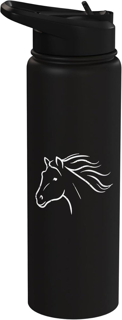 Bottella de agua aislada estampado caballo acero inoxidable