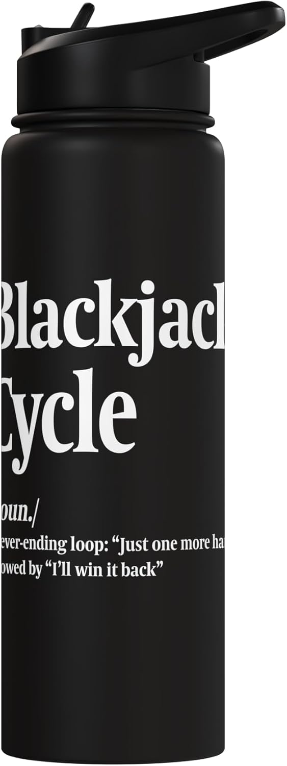 Botella de agua aislada de acero inoxidable juego de cartas casino Blackjack Cycle