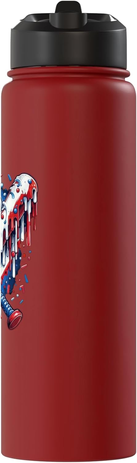Botella de agua aislada americana con bandera 4 de julio