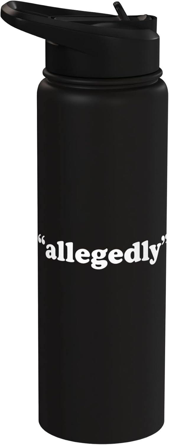 Botella agua acero inox aislada frase abogado