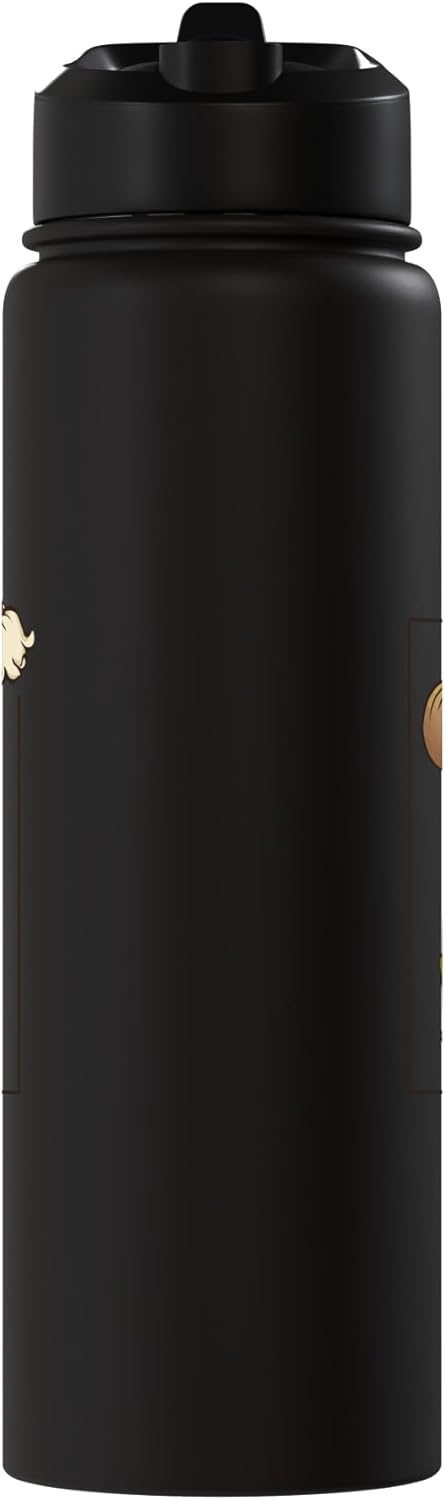 Botella agua acero inox aislada con caracol y bicho