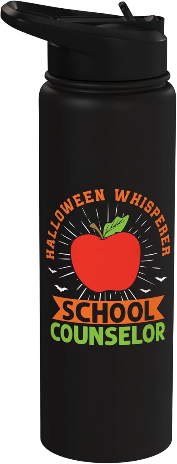 Bottella de agua acero inoxidable aislada para consejero escolar Halloween