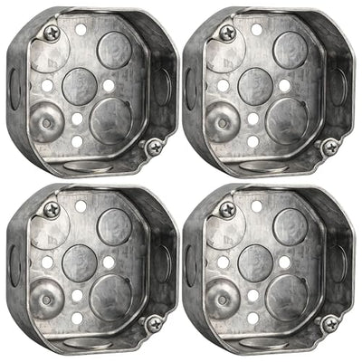 Paquete 4 cajas conexiones eléctricas acero inox octágono 4pulg