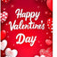 Pancarta San Valentín puerta 6x2.9ft rojo y blanco
