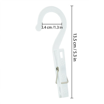 Set 12 ganchos plástico para ropa sucia blanco