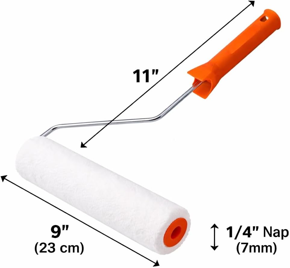 Rodillo pintura 9pulg set 2 fibra acrílica lisas