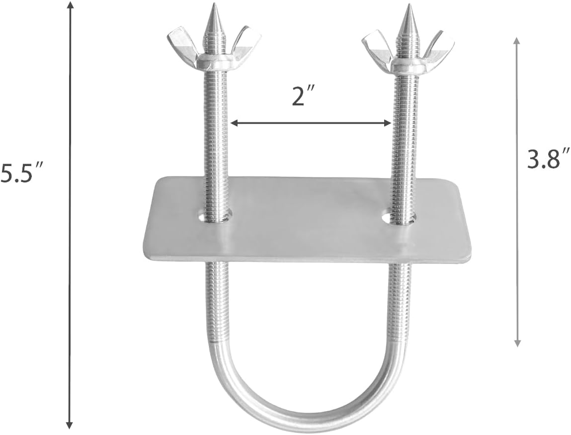 U-Bolt acero inox 5.5pulg para cerdo y cordero parrilla set 2