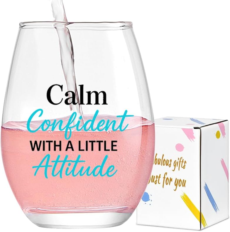 Vaso de copas de vino sin tallo regalo para mujeres y amigas