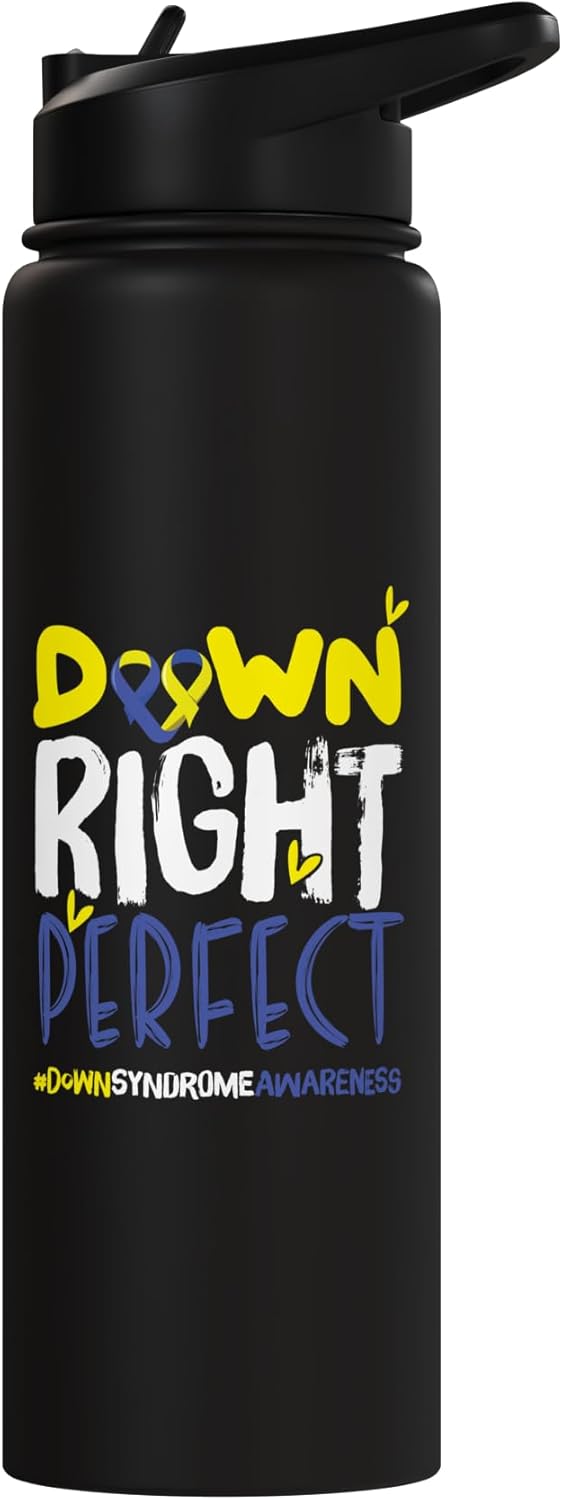Bottella de agua acero inoxidable aislada conciencia síndrome Down