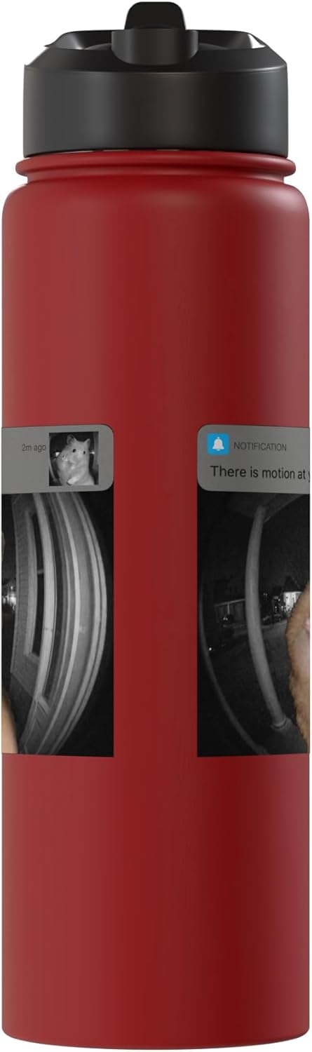 Botella agua acero inox aislada meme puerta rata